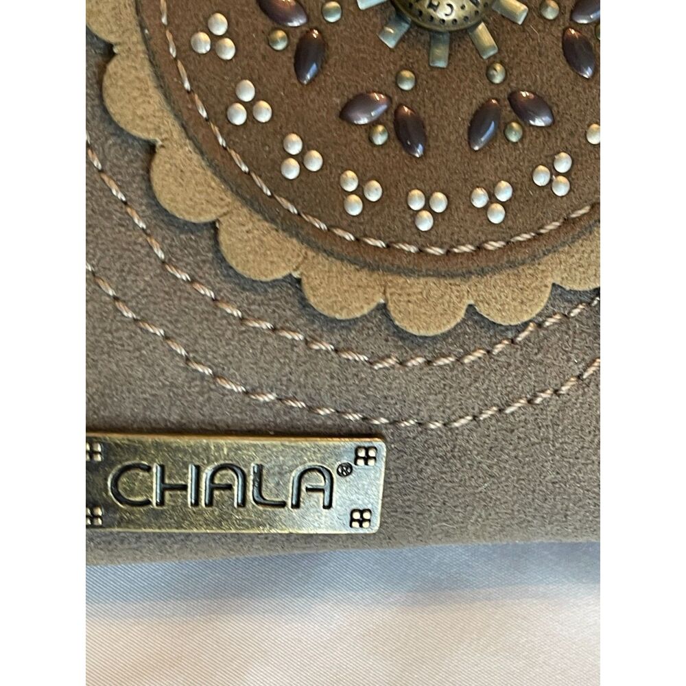 CHALA SAFARI COLLECTION OWL BIRD DOUBLE POCKET CELL PHONE CROSSBODY BAG-Brown - Picture 6 of 13